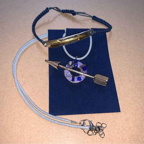 🔥5/$20🔥 Arrow Necklace and Macrame Bracelet New and Handmade - Picture 2 of 5